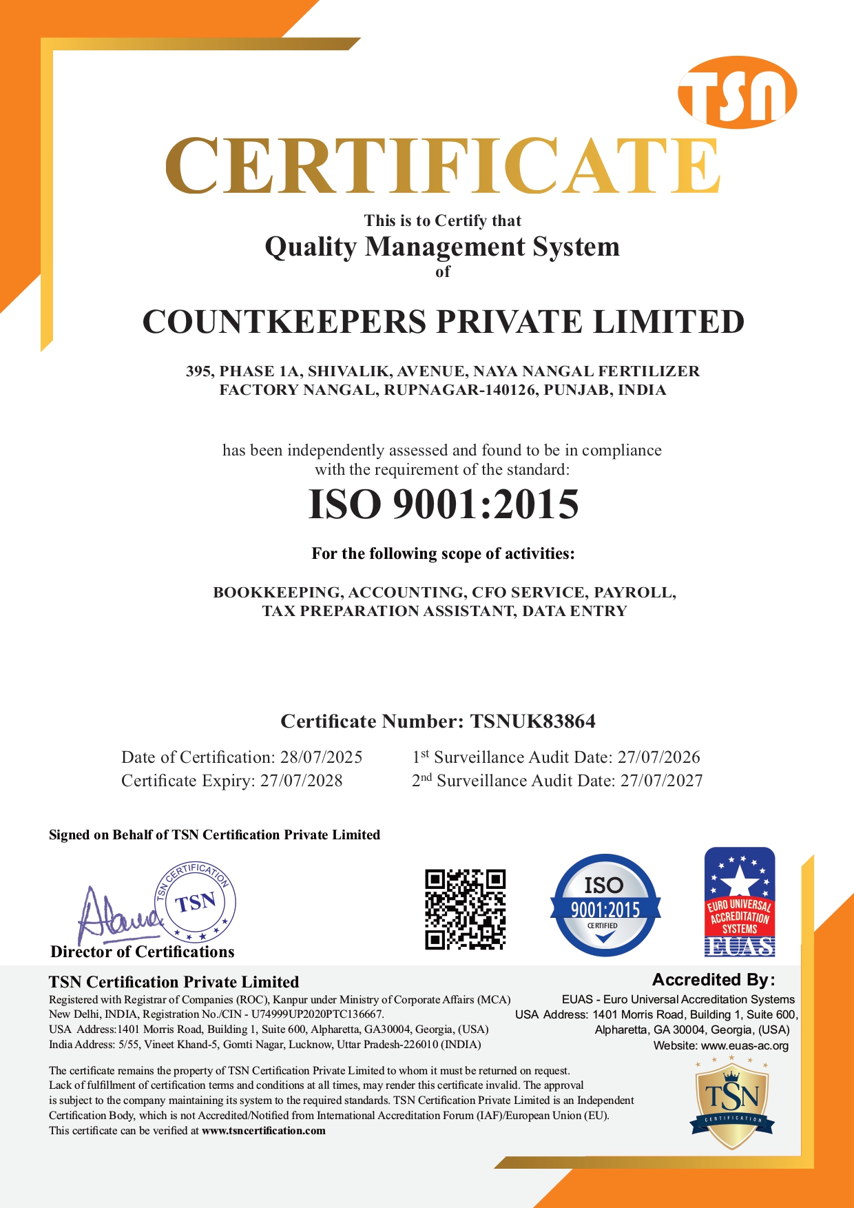 ISO 9001 Certificate